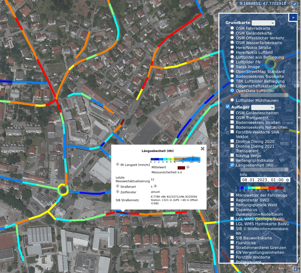 Längsebenheit der Straßenoberfläche